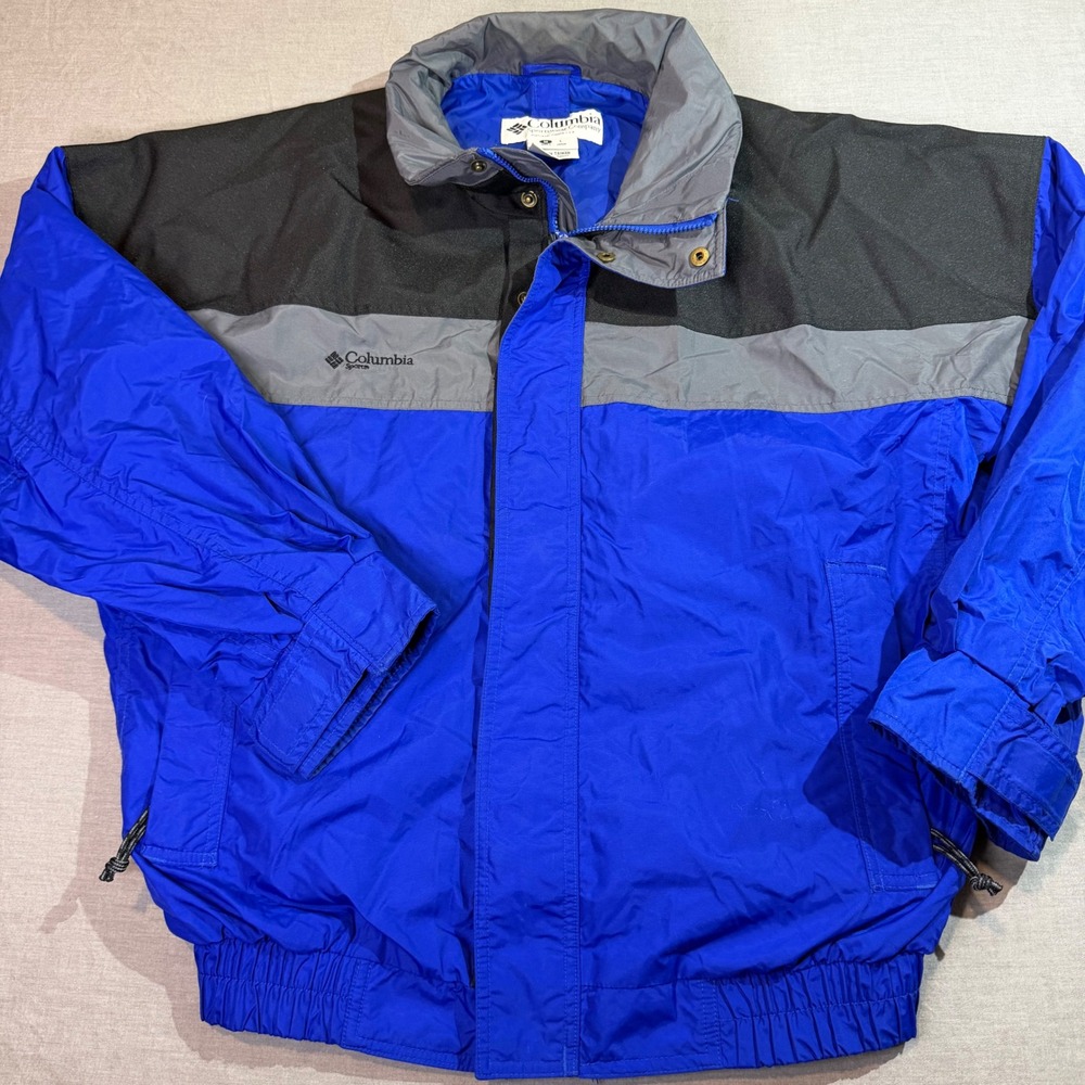 Columbia Bugaboo Jacket Mens M Blue Black Excellent Vintage SM7090 Colorblock